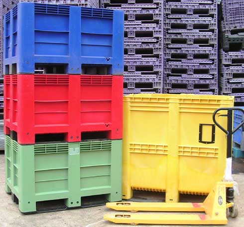 coloured plastic bins